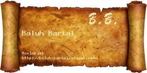 Baluh Bartal névjegykártya
